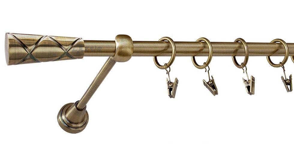 Karnisz PINO Antyk Mosiądz, Pojedynczy 16 rura gładka - 280 cm