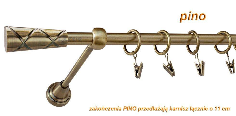 Karnisz PINO Antyk Mosiądz, Pojedynczy 16 rura gładka - 280 cm - obrazek 3