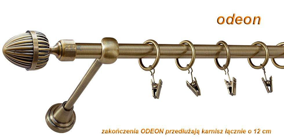 Karnisz ODEON Antyk Mosiądz, Pojedynczy 16 rura gładka - 120 cm - obrazek 3