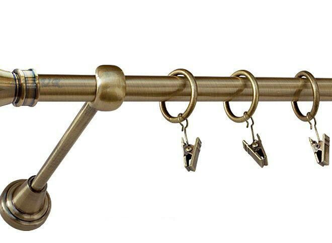 Karnisz LUXOR Antyk Mosiądz, Pojedynczy 16 rura gładka - 260 cm