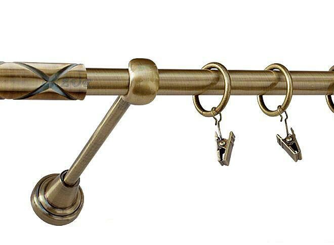 Karnisz CASINO Antyk Mosiądz, Pojedynczy 16 rura gładka - 180 cm
