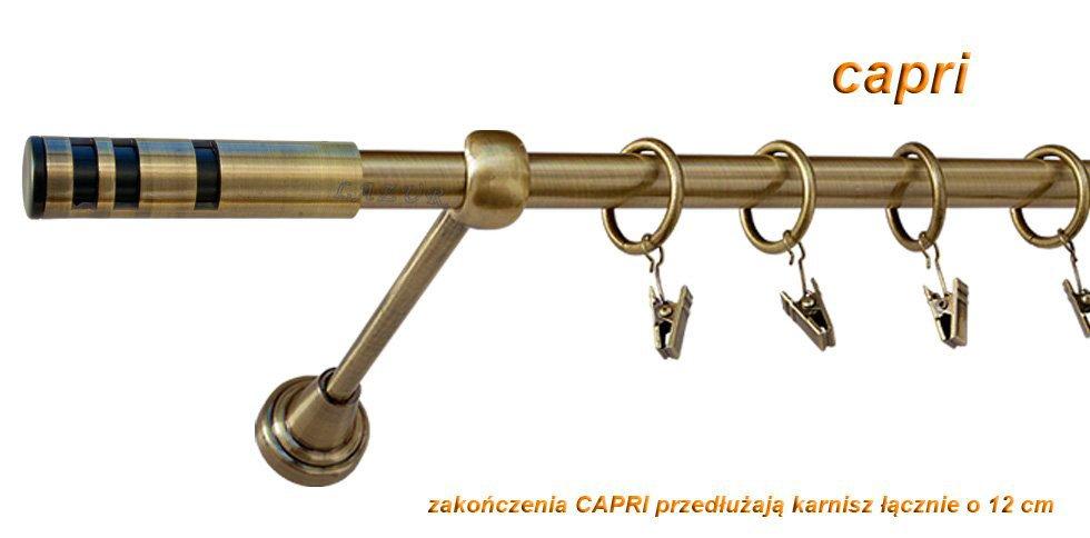 Karnisz CAPRI Antyk Mosiądz, Pojedynczy 16 rura gładka - 360 cm - obrazek 3