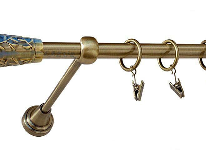 Karnisz DRAGON Antyk Mosiądz, Pojedynczy 16 rura gładka - 180 cm