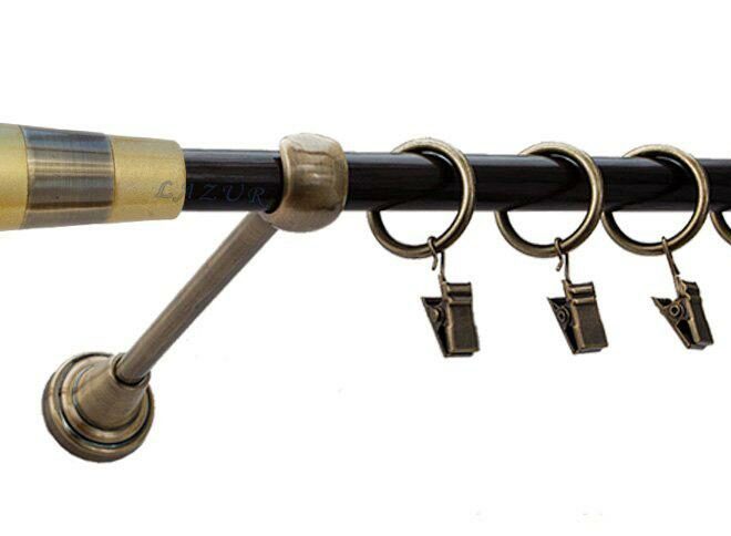 Karnisz DORIS Antyk Mosiądz, Pojedynczy 16 rura wenge - 260 cm