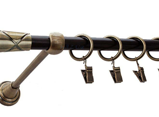 Karnisz PINO Antyk Mosiądz, Pojedynczy 16 rura wenge - 180 cm