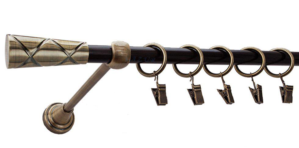 Karnisz PINO Antyk Mosiądz, Pojedynczy 16 rura wenge - 360 cm