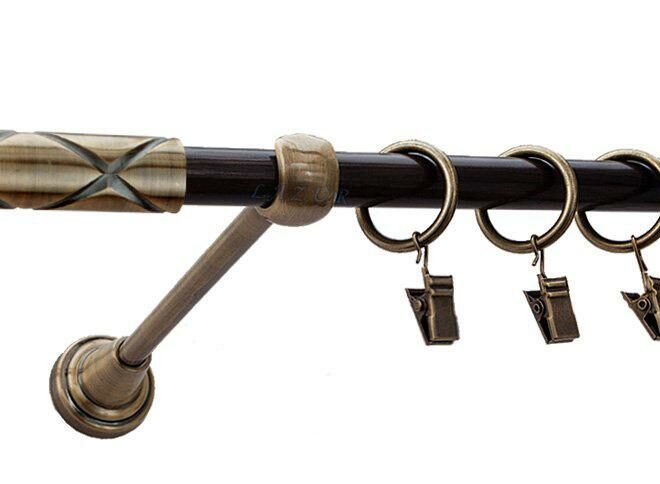 Karnisz CASINO Antyk Mosiądz, Pojedynczy 16 rura wenge - 180 cm