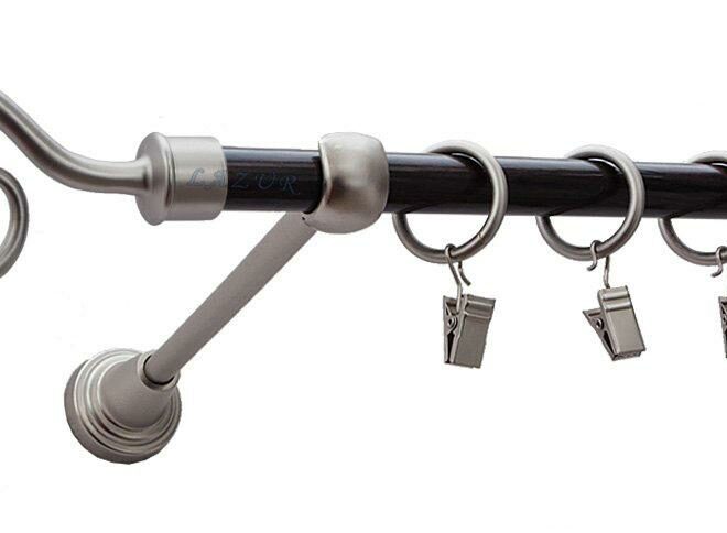 Karnisz LUCCA Satyna Nikiel, Pojedynczy 16 rura wenge - 480 cm