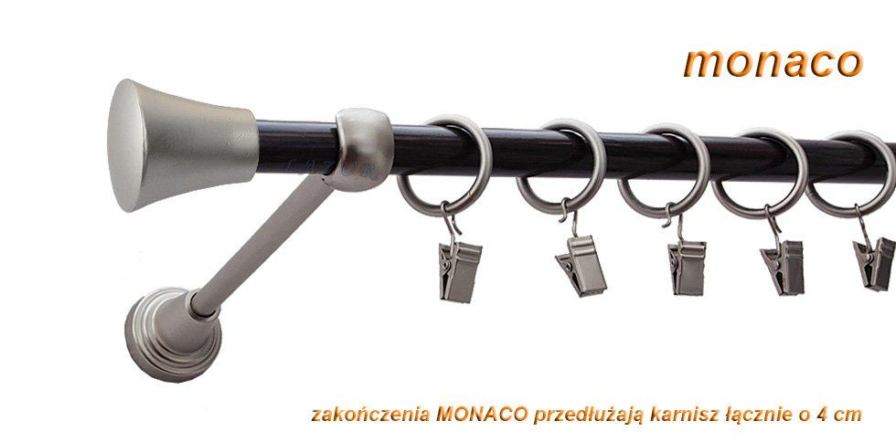 Karnisz MONACO Satyna Nikiel, Pojedynczy 16 rura wenge - 480 cm - obrazek 3