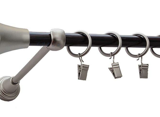 Karnisz MONACO Satyna Nikiel, Pojedynczy 16 rura wenge - 180 cm