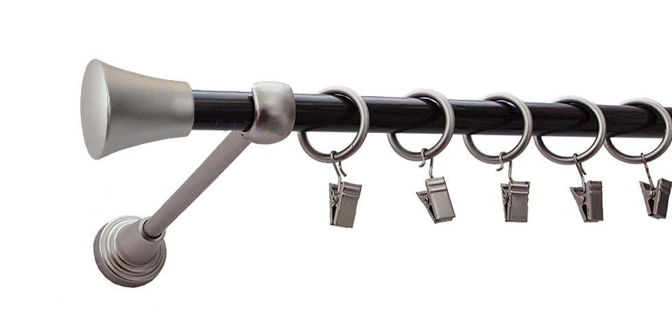 Karnisz MONACO Satyna Nikiel, Pojedynczy 16 rura wenge - 480 cm