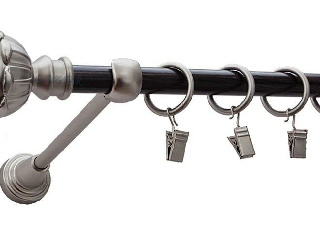 Karnisz ŻOŁĄDŹ Satyna Nikiel, Pojedynczy 16 rura wenge - 340 cm