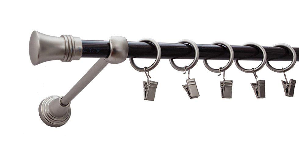 Karnisz PRINCE Satyna Nikiel, Pojedynczy 16 rura wenge - 480 cm