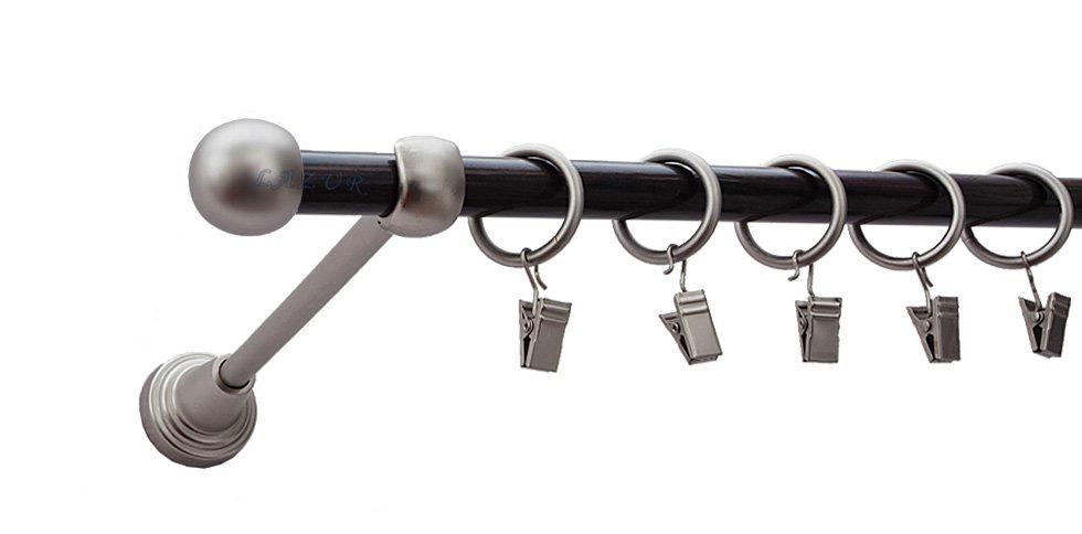 Karnisz KULA Satyna Nikiel, Pojedynczy 16 rura wenge - 320 cm