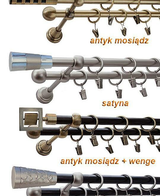 Alternative view of Karnisz ŻOŁĄDŹ Satyna Nikiel, Podwójny 16 +16 rura wenge - 480 cm