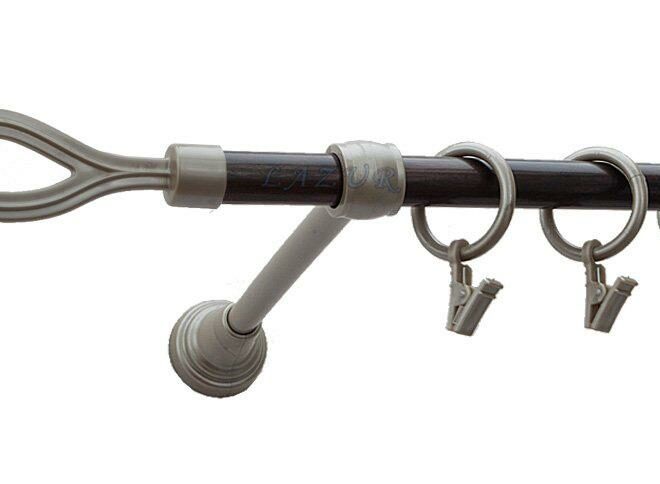 Karnisz Motyw Kute Satyna + Wenge, Pojedynczy 16 PŁOMIEŃ - 480 cm