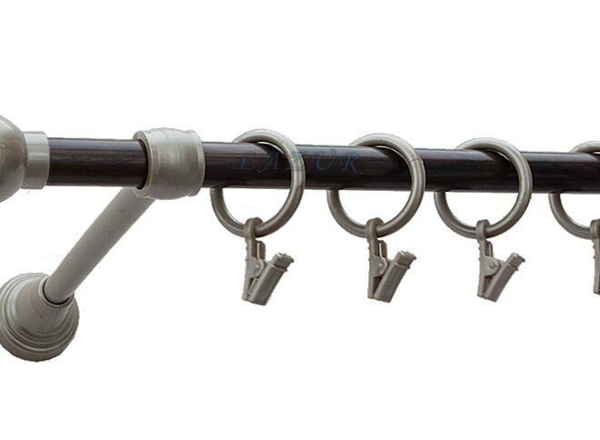 Karnisz Motyw Kute Satyna + Wenge, Pojedynczy 16 KULA - 480 cm