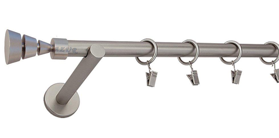 Karnisz STYLUS Satyna Nikiel, Pojedynczy 19 wspornik prosty - 360 cm