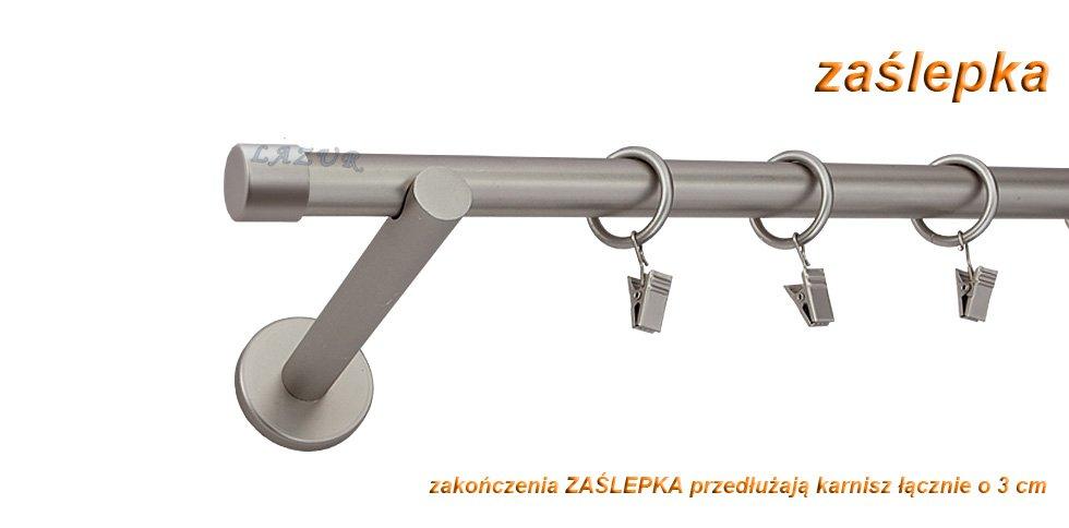 Karnisz ZAŚLEPKA Satyna Nikiel, Pojedynczy 19 wspornik prosty - 200 cm - obrazek 3
