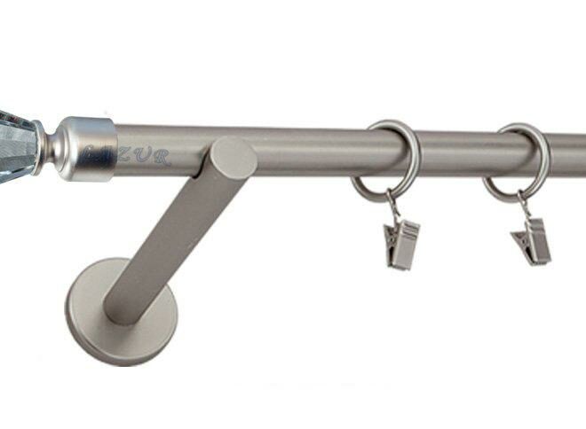 Karnisz FAON Satyna Nikiel, Pojedynczy 19 wspornik prosty - 480 cm