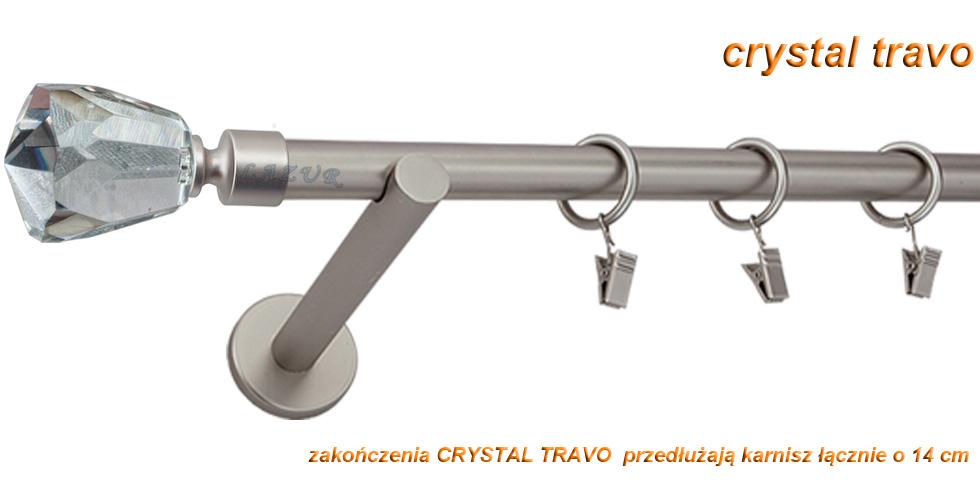 Karnisz TRAVO Satyna Nikiel, Pojedynczy 19 wspornik prosty - 360 cm - obrazek 3