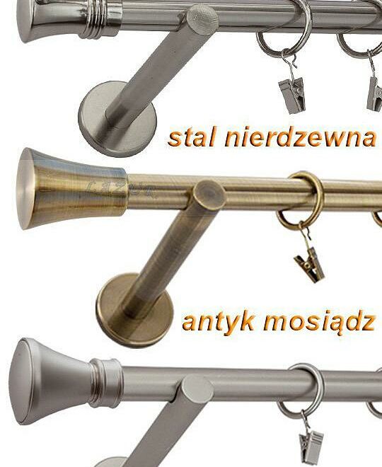 Alternative view of Karnisz VENETO Satyna Nikiel, Pojedynczy 19 wspornik prosty - 480 cm