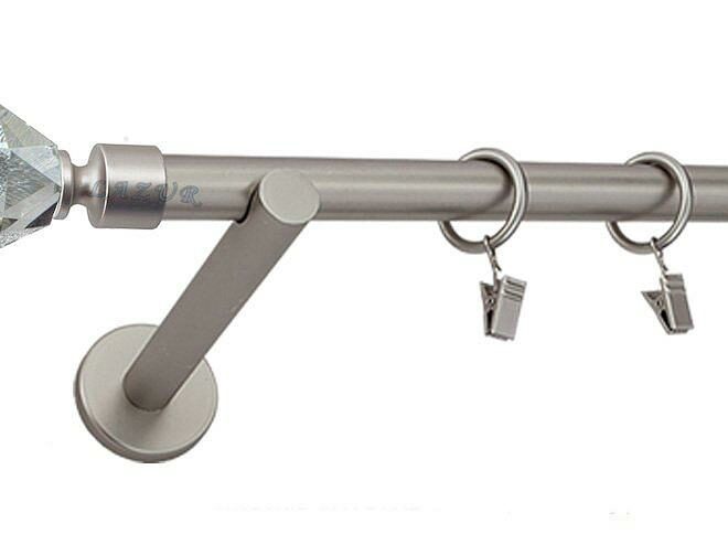 Karnisz TULIP Satyna Nikiel, Pojedynczy 19 wspornik prosty - 480 cm