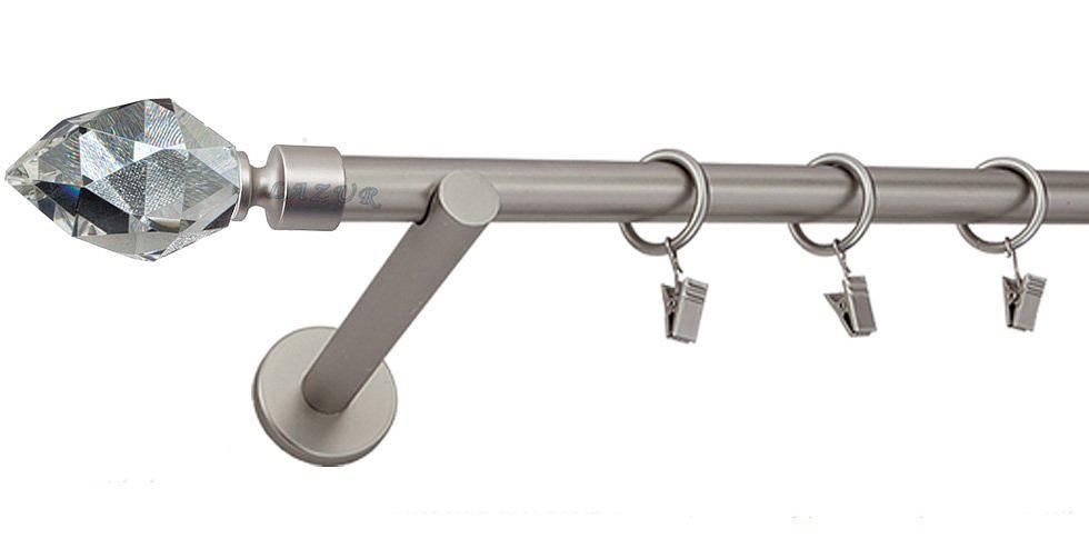 Karnisz TULIP Satyna Nikiel, Pojedynczy 19 wspornik prosty - 480 cm