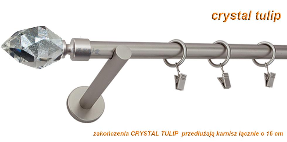 Karnisz TULIP Satyna Nikiel, Pojedynczy 19 wspornik prosty - 480 cm - obrazek 3