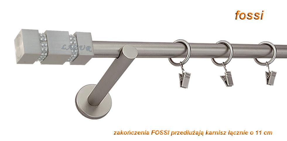 Karnisz FOSSI Satyna Nikiel, Pojedynczy 19 wspornik prosty - 140 cm - obrazek 3