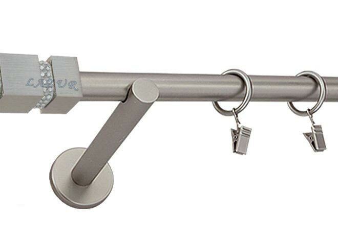 Karnisz FOSSI Satyna Nikiel, Pojedynczy 19 wspornik prosty - 180 cm