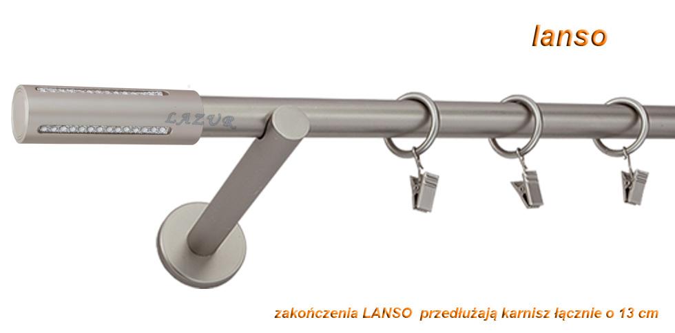 Karnisz LANSO Satyna Nikiel, Pojedynczy 19 wspornik prosty - 360 cm - obrazek 3