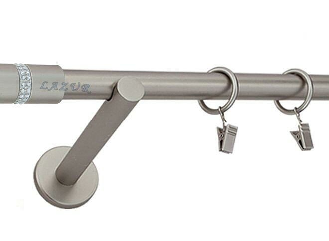 Karnisz ROSETTI Satyna Nikiel, Pojedynczy 19 wspornik prosty - 260 cm