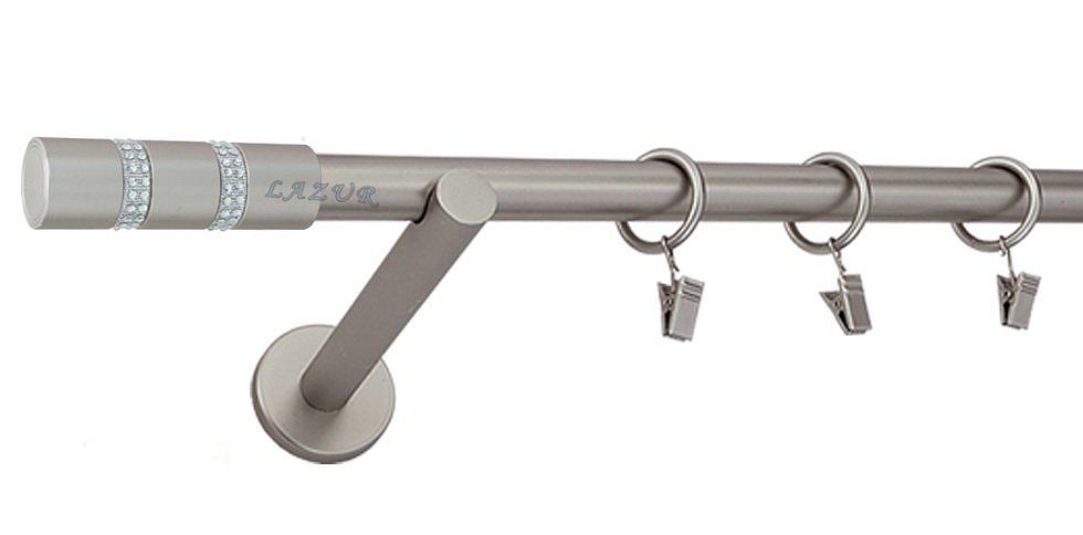 Karnisz ROSETTI Satyna Nikiel, Pojedynczy 19 wspornik prosty - 240 cm