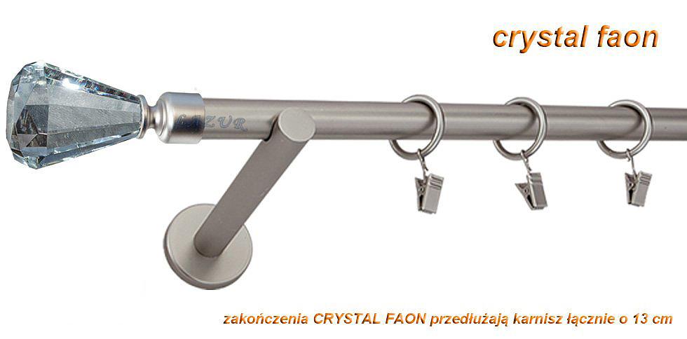 Karnisz FAON Satyna Nikiel, Pojedynczy 19 wspornik prosty - 160 cm - obrazek 3