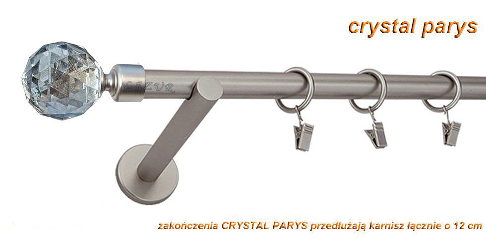 Karnisz PARYS Satyna Nikiel, Pojedynczy 19 wspornik prosty - 360 cm - obrazek 3