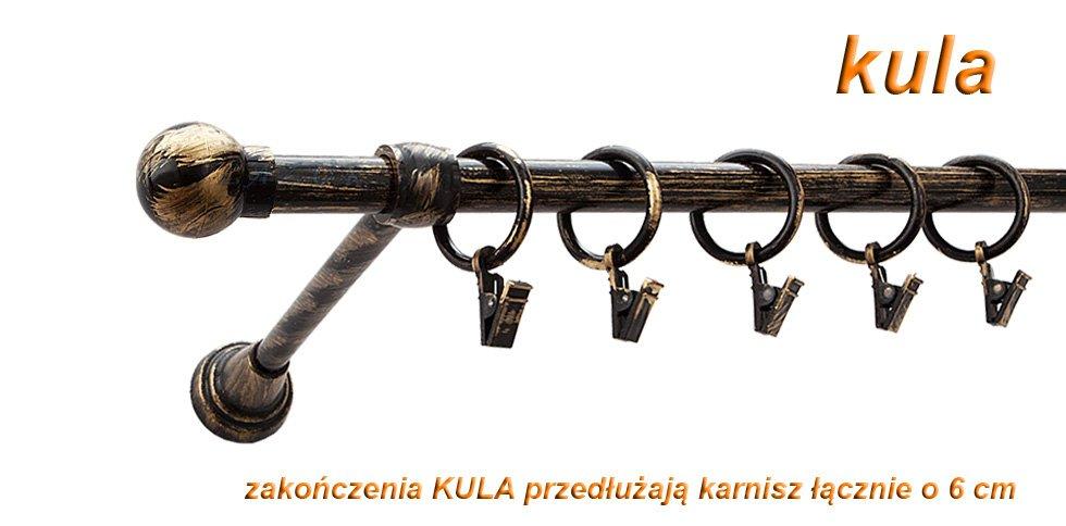 Karnisz Motyw Kute Czarne Złoto, Pojedynczy 16 KULA - 320 cm - obrazek 3