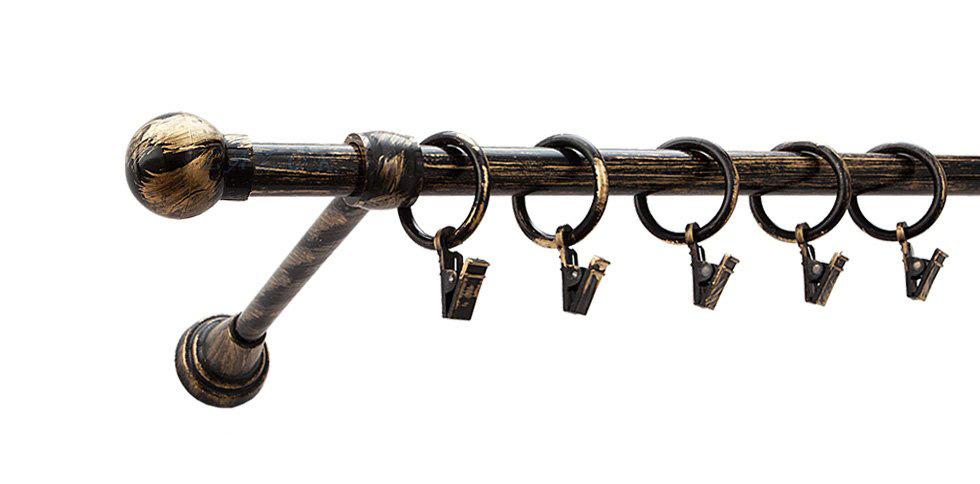 Karnisz Motyw Kute Czarne Złoto, Pojedynczy 16 KULA - 320 cm