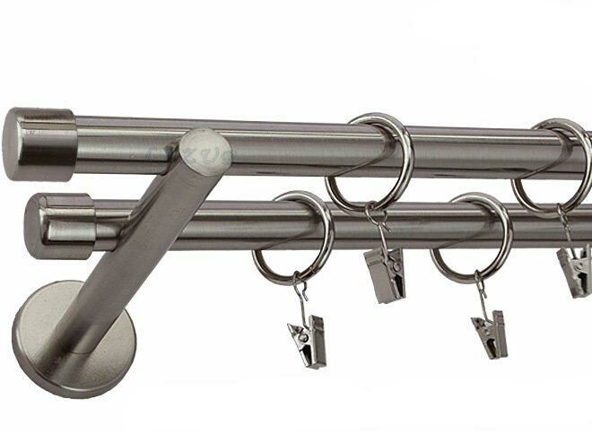 Karnisz ZAŚLEPKA Stal Nierdzewna Podw. 19 + 19 wspornik prosty - 480 cm