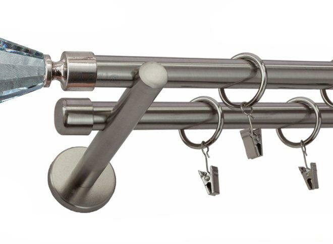 Karnisz FAON Stal Nierdzewna Podw. 19 + 19 wspornik prosty - 480 cm