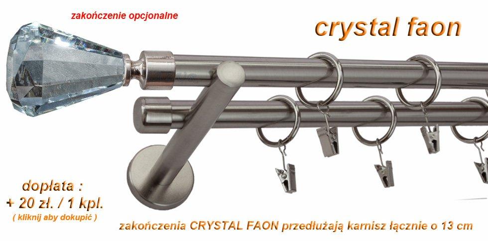 Karnisz FAON Stal Nierdzewna Podw. 19 + 19 wspornik prosty - 480 cm - obrazek 3