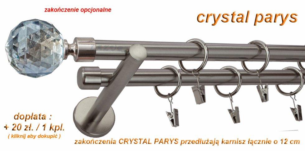 Karnisz PARYS Stal Nierdzewna Podw. 19 + 19 wspornik prosty - 280 cm - obrazek 3