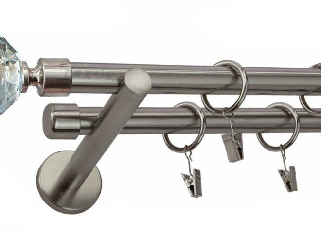 Karnisz PARYS Stal Nierdzewna Podw. 19 + 19 wspornik prosty - 480 cm