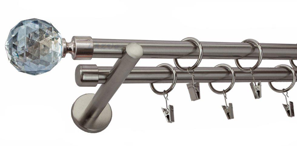 Karnisz PARYS Stal Nierdzewna Podw. 19 + 19 wspornik prosty - 280 cm