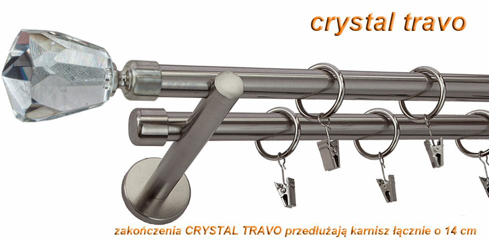 Karnisz TRAVO Stal Nierdzewna Podw. 19 + 19 wspornik prosty - 400 cm - obrazek 3