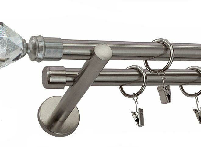 Karnisz TULIP Stal Nierdzewna Podw. 19 + 19 wspornik prosty - 260 cm