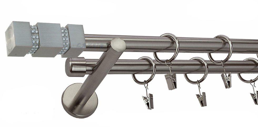 Karnisz FOSSI Stal Nierdzewna Podw. 19 + 19 wspornik prosty - 480 cm