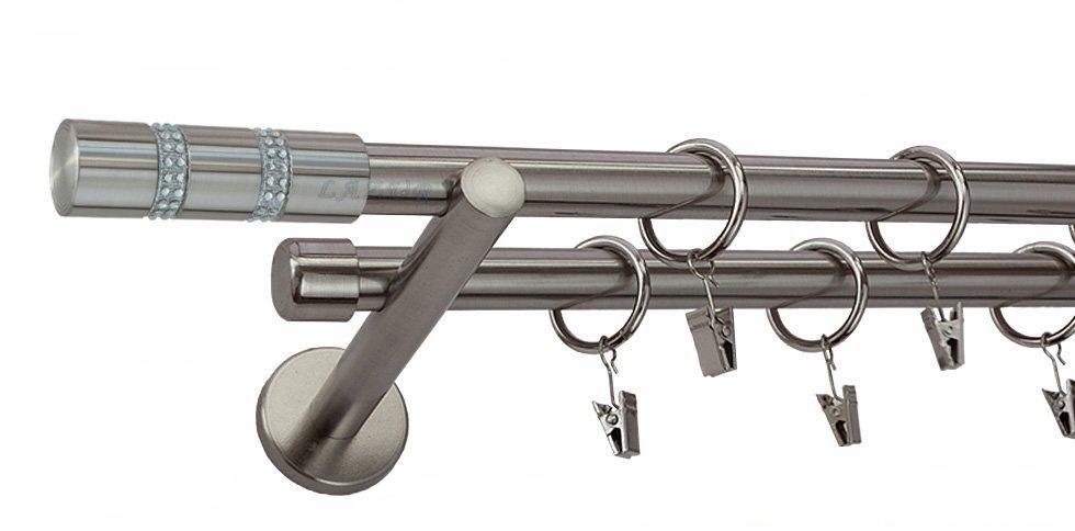 Karnisz ROSETTI Stal Nierdzewna Podw. 19 + 19 wspornik prosty - 180 cm