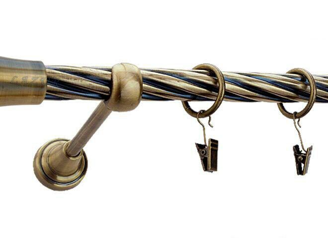 Karnisz MONACO Antyk Mosiądz, Pojedynczy 19 rura skrętna - 480 cm