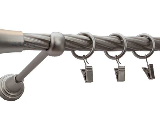 Karnisz MONACO Satyna Nikiel, Pojedynczy 19 rura skrętna - 480 cm